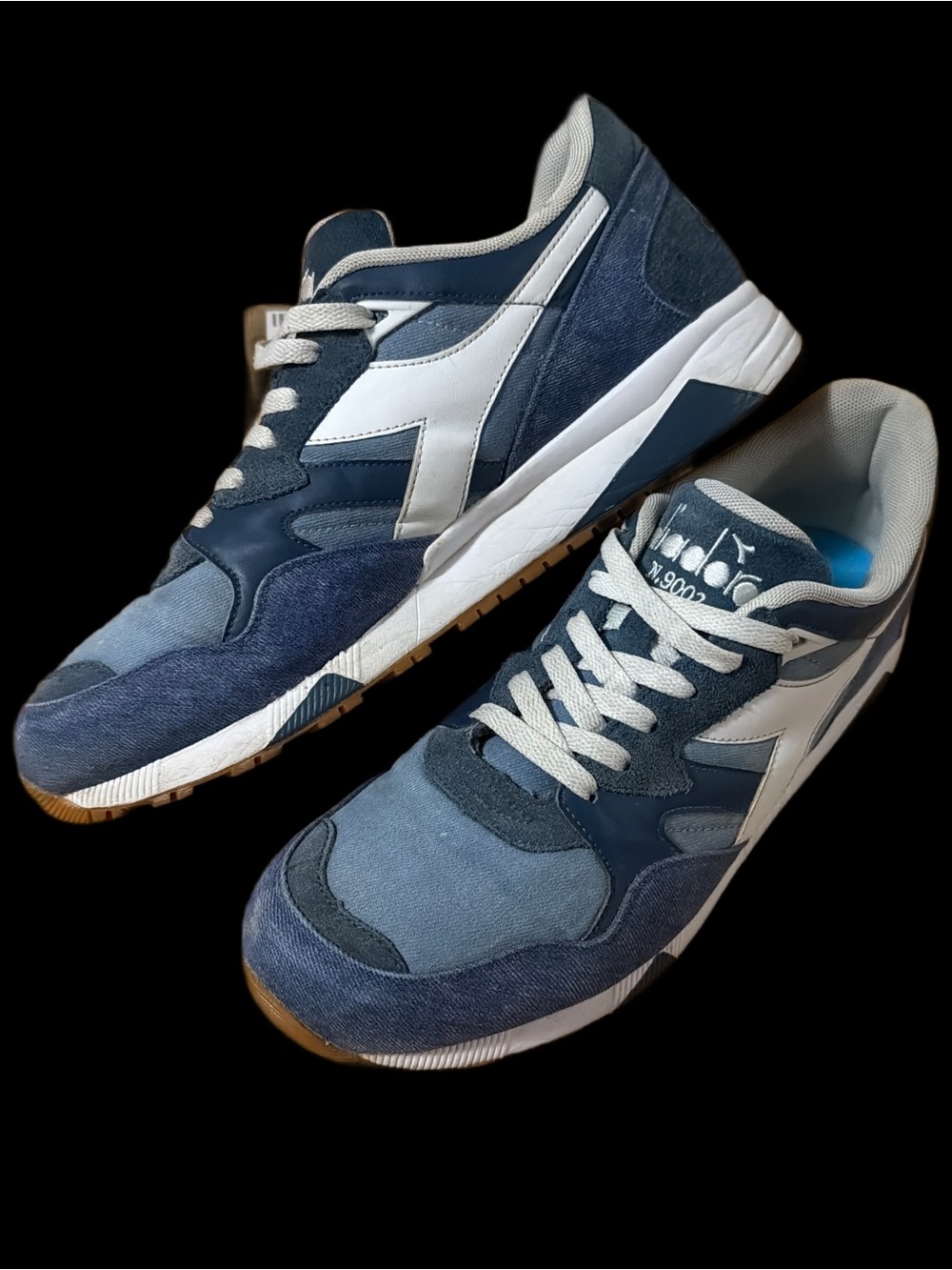 Diadora N.9002 Blue Two-Tone Denim & Suede lifestyle classic Men’s size 10.5